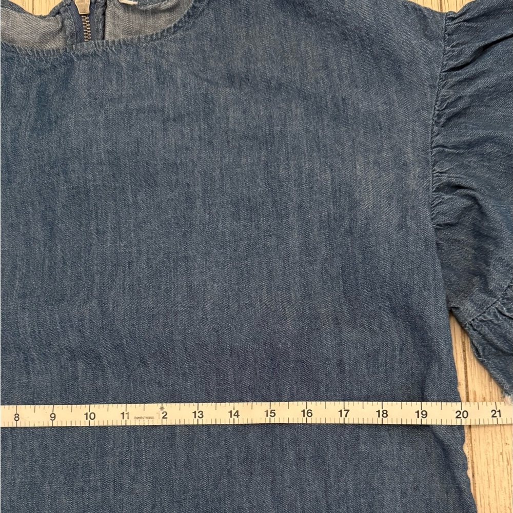 Denim Ruffle Sleeve Top - Picture 3 of 5